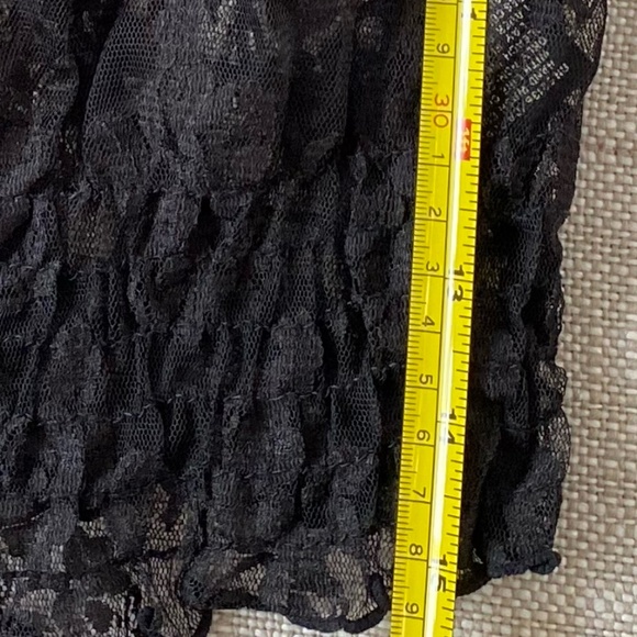 Guess Black Sheer Floral Lace Wide Neck Party Casual Blouse Top- Sz-L - Picture 15 of 16